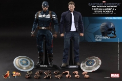 Hot Toys - 1/6 Scale The Winter Soldier - Captain America & Steve Rogers Collectible Figure Set